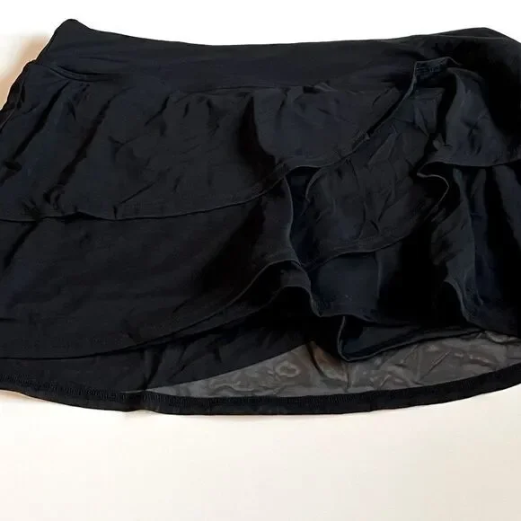 Coco Reef Women's Castaway Black Sway Mesh Layer Swim Skort black skirt short - Picture 5 of 8